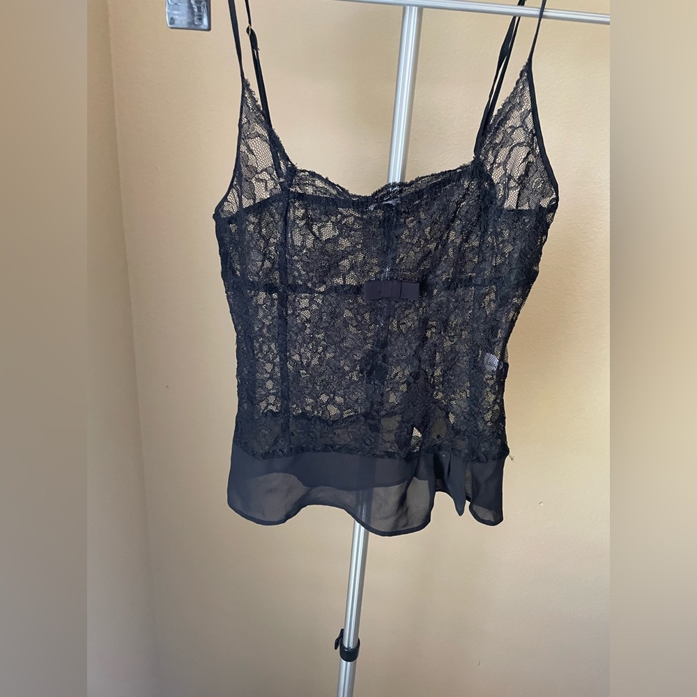 French lingerie lace black top.